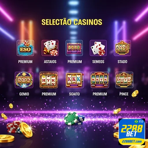 Imagem de jogos de cassino no 2288bet, destaque para variedade e diversão nos jogos online.